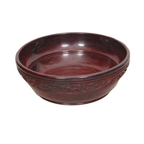 Desi Karigar Wooden With Handcarving Kitchen Ware Bowl Size (LxBxH-8x8x2.5) Inch
