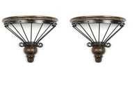 Desi Karigar Wooden & Wrought Iron Wall Bracket D-Shape 11X5.5X10.5 inch Pack of 2