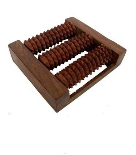 Desi Karigar Wooden roller Foot / feet Massager with 3 Cutter Rod Body stress relief