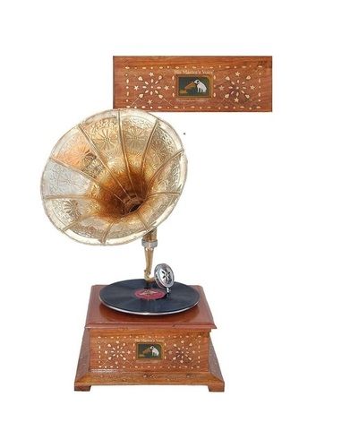 Desi Karigar Wooden Gramophone / Record Player In Rosewood