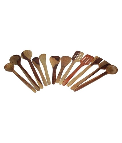 Desi Karigar Spoon Set of 12 Pcs/ Wooden Spatula, Ladle & Kitchen Tool Set