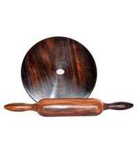 Desi Karigar Brown Wooden Chakla Belan