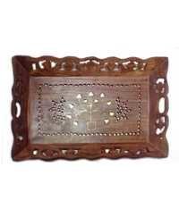 Desi Karigar Brown Tray Carving