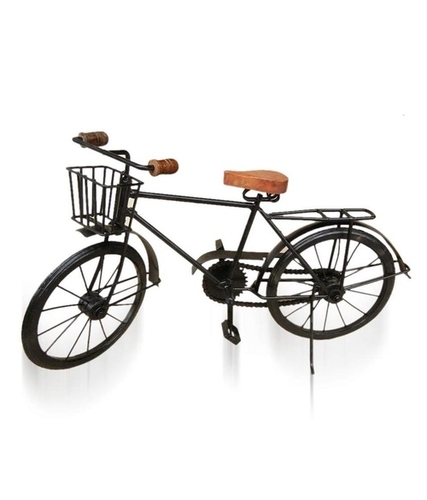 Desi Karigar Black Mango Wood And Wrought Iron Model Cycle