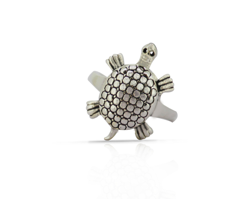Sterling Silver 92.50% Tortoise Ring - Size 8, 5 Grams | Unisex Purity Cluster Ring for Gift Inspired by Fangsui