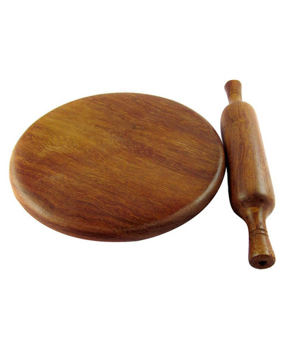 Desi Karigar Brown Wooden chakla belan And Rolling Pin