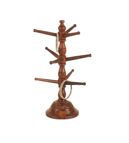 Desi Karigar Wooden Carved Handicrafted Bangles Cup Mug Stand Home Decor & Gift