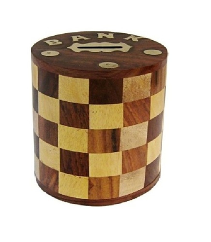 Desi Karigar Brown Wooden Piggy Banks