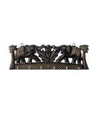 Desi Karigar Brown Tree And Elephant Key Hanger