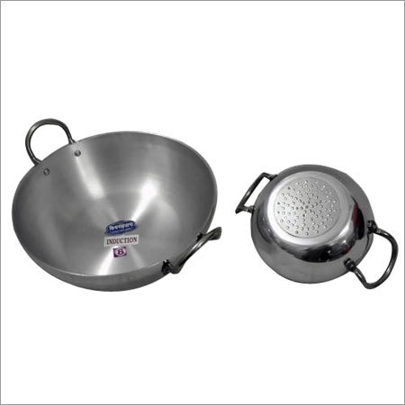 Flat Base Steel Polish Kadai