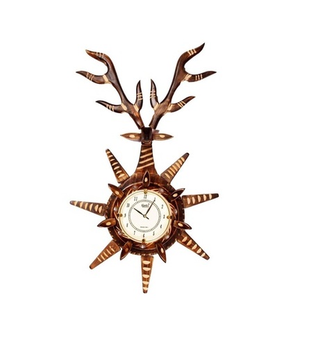 Desi Karigar Brown Wooden Wall Clock