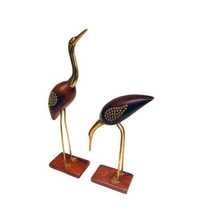 Desi Karigar Beauty Wooden Carved Crane Set of 2