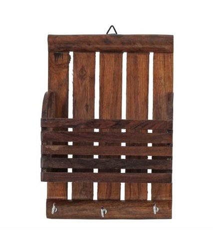 Desi Karigar Wooden Hanging Letter Key Holder - 8 inch