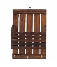 Desi Karigar Wooden Hanging Letter Key Holder - 8 inch