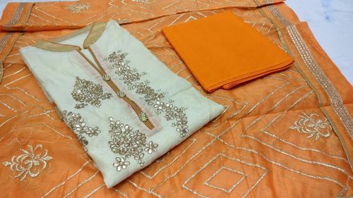 chanderi with gotta work