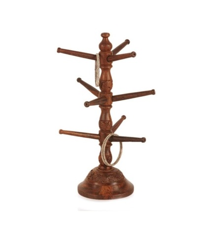Desi Karigar Sheesham Wood Carved Bangle Stand