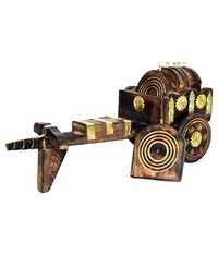 Desi Karigar Antique Bullock Cart Tea Coaster Of Wooden