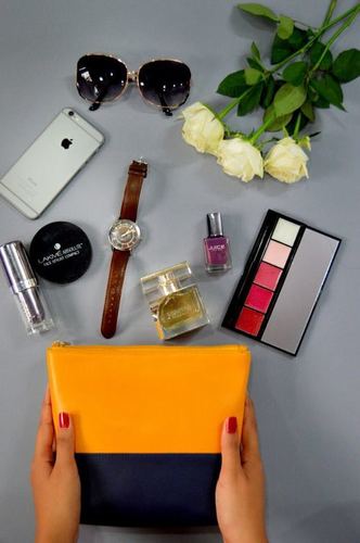 Mustard Pouch - Synthetic Leather, 5x7 Inches, Mustard Yellow | Zipper Closure, Portable Storage, Stylish Durable Design