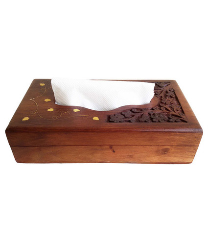 Desi Karigar Hand Carved Wooden Tissue Box By DESI KARIGAR