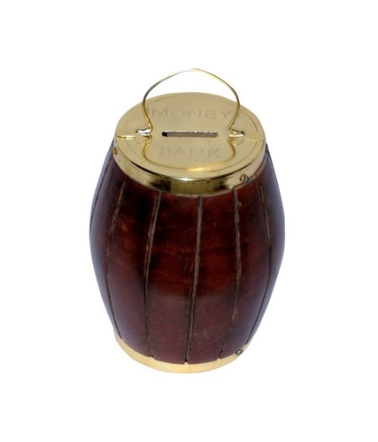 Desi Karigar Brown Wooden Money Bank