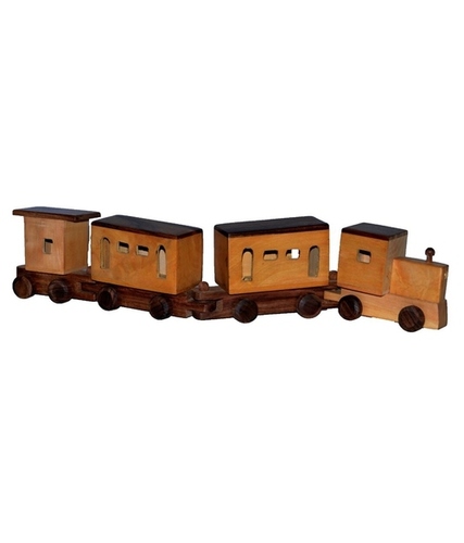 Desi Karigar Brown Wodden Engine & Train Toy By DESI KARIGAR
