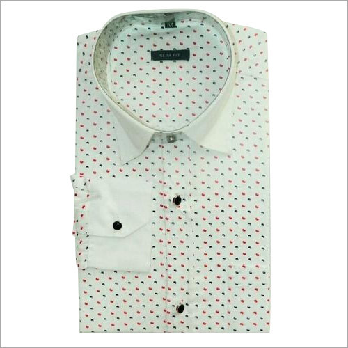 Men's White Printed Shirt