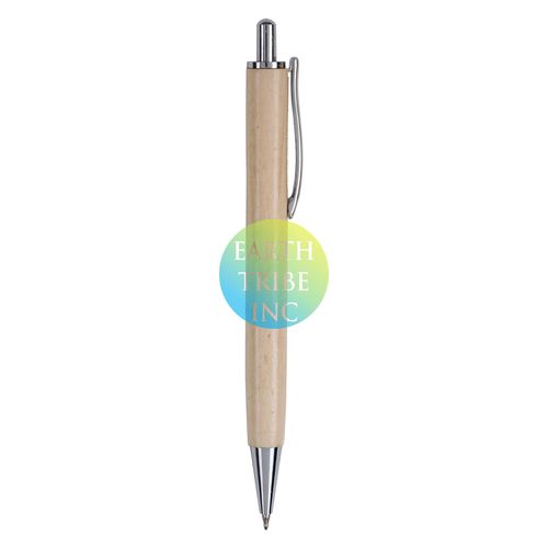 Wooden Finish Promotional Pen - Wood, Metal, 14cm, Black Ink, Replaceable Refill | Smooth Writing, Personalized, Elegant Look, Durable Design