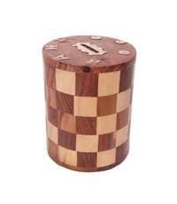 Desi Karigar Handicrafts Brown Wooden Money Bank For Kids
