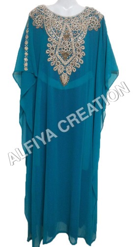 Gold Beading Stones Farasha Kaftan