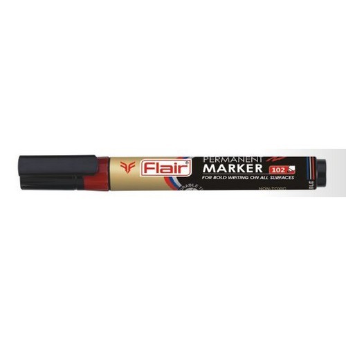 Permanent Marker - Model No: 102.0 Red Color Refillable Bullet Tip Broader Body for Better Hold Longer Writing Capacity