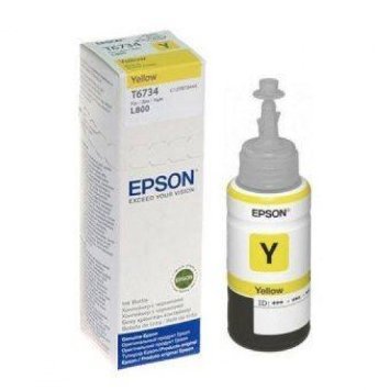 Ink Bottle - 14x4x4.4 cm Yellow Color 100g Weight | Compatible with Epson L800 L1800 L805 L810 L850 Page Yield 6500