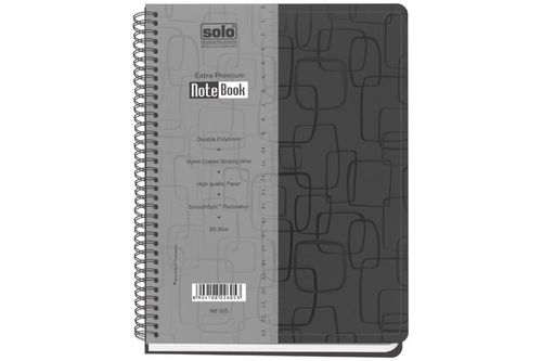 Premium Note Book (160 Pages) - B5 Size 187X245mm Black Color | Smooth Writing Paper Straight Line Ruling Detachable Scale Storage Pocket Business Card Slot Smooth Split Perforation