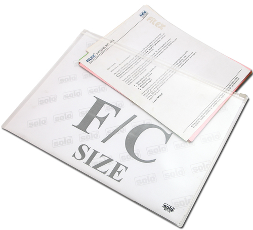 Zipper Cocument Bag - Plastic FullScape Transparent White, Ultrasonic Bonding, Landscape Use