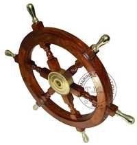 Brass Handle Wood Ship Wheel