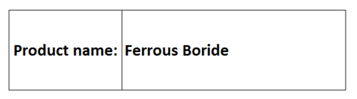 Ferrous Boride - Iron Boride, 99% Purity | High Hardness, Corrosion Resistance, Ferromagnetic, Good Conductivity, 1200°C Melting Point
