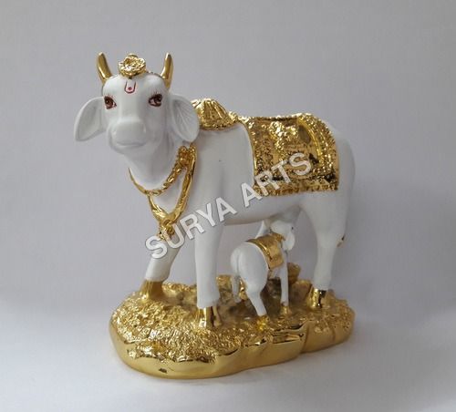 Gold Plated Kamadhenu Statue