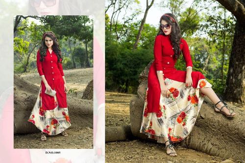 Red Western Kurti