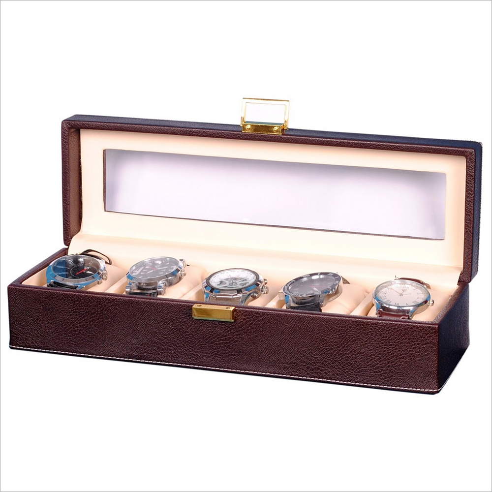Hard Craft Brown Watch Box for 5 Watches
