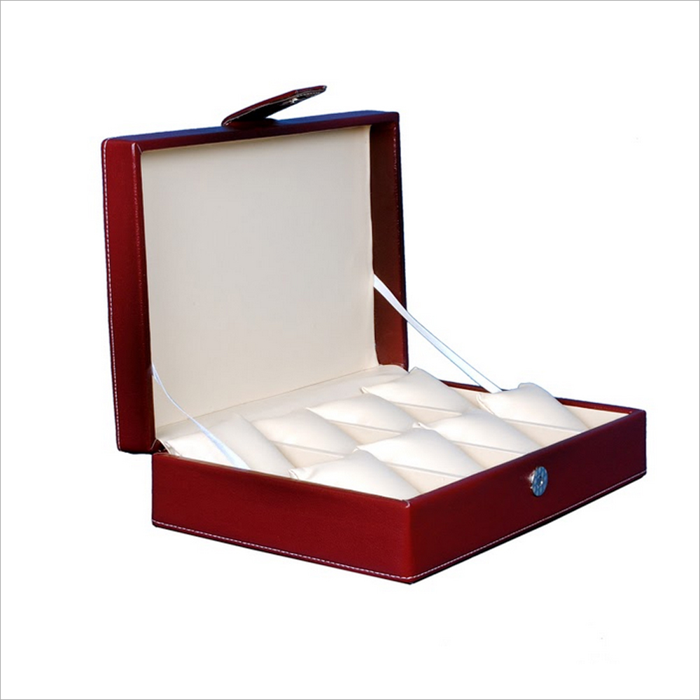 Fico Maroon Watch Box for 8 watches