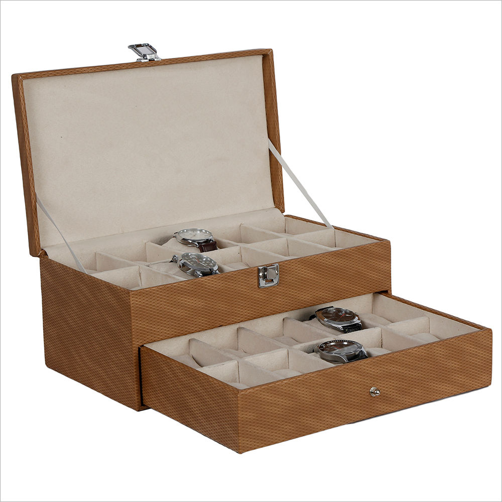 Cases Hard Craft Brown Watch Boxes For 20 Watches