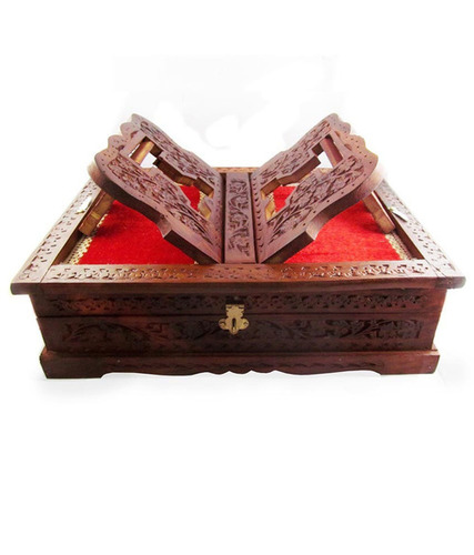 Desi Karigar Book stand cum holder box Brown Wood Handicrafts-Wooden