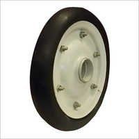 Hand Pallet Truck Tyre - Cast Iron & Rubber, 10*2 Inch Solid Tyres For Industrial Use, Integrated Design With Durable Fastening Nuts & Bolts