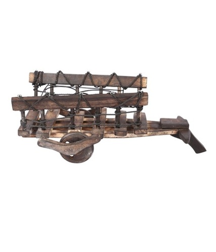 Desi Karigar Wooden Carved Cart Holder Home Decor