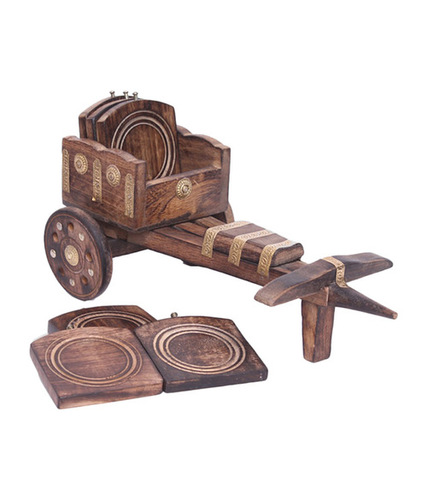 Desi Karigar Wooden Cart Coaster