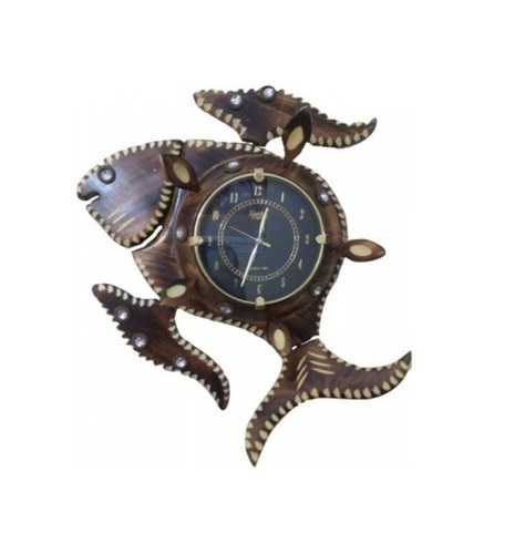 Desi Karigar Fish Shape Analog Wall Clock