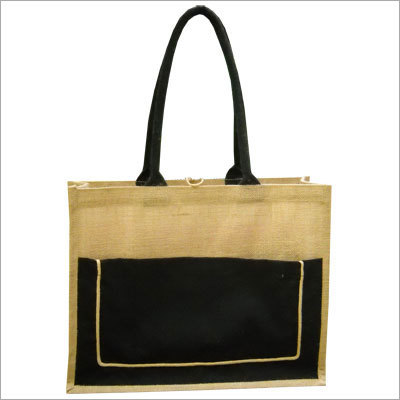 Jute Bag - 16x16x16 Inches | Black & Light Brown, Zip Lock System, Lightweight at 10-350 Grams