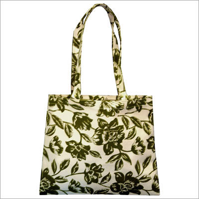 Cotton Bag - 16x16x16 cm, White & Green Printed Design | Zip Lock System, Lightweight 10-350 Grams