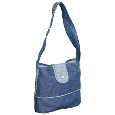 Denim Bag - 100% Cotton Material, 10-350 Grams Weight | Blue Plain Design, Customization Options Available