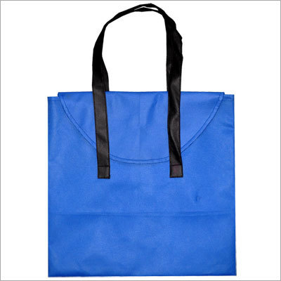 Non Woven Bag - 120 GSM Nonwoven Fabric H 40 x W 41 cm Blue Color Plain Design Wipe Clean with Dry Cloth