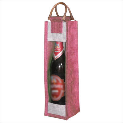 Pink & White Wine Bag